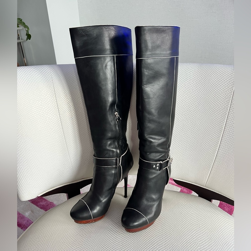 Badgley Mischka sexy black calf leather boots - Picture 9 of 15